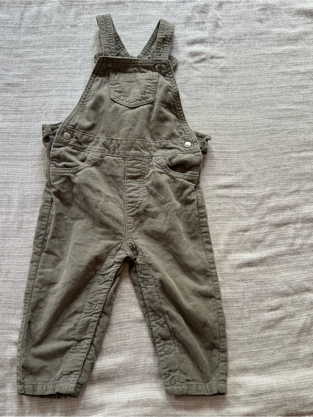 Knot Kids Olive Green Adjustable-Strap Overalls